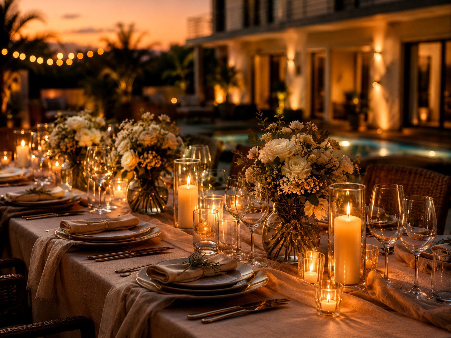 Elegant event table at Grand House